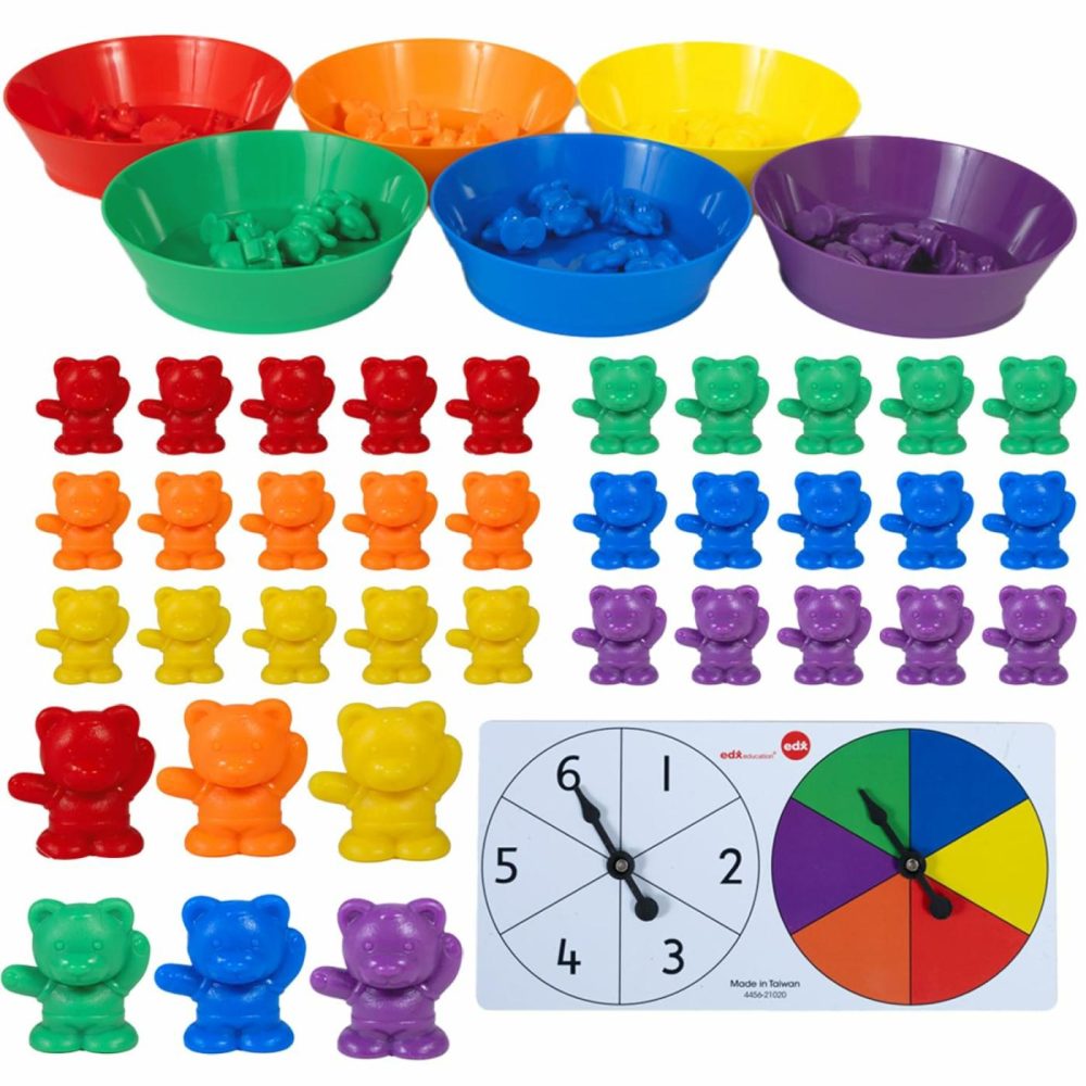 Counting Bears With Matching Bowls – Early Math Manipulatives – 68Pc Set – 60 Bear Counters  6 Bowls & 2 Game Spinners – Home Learning  |  Sorting & Stacking Toys All Toys Sorting & Stacking Toys