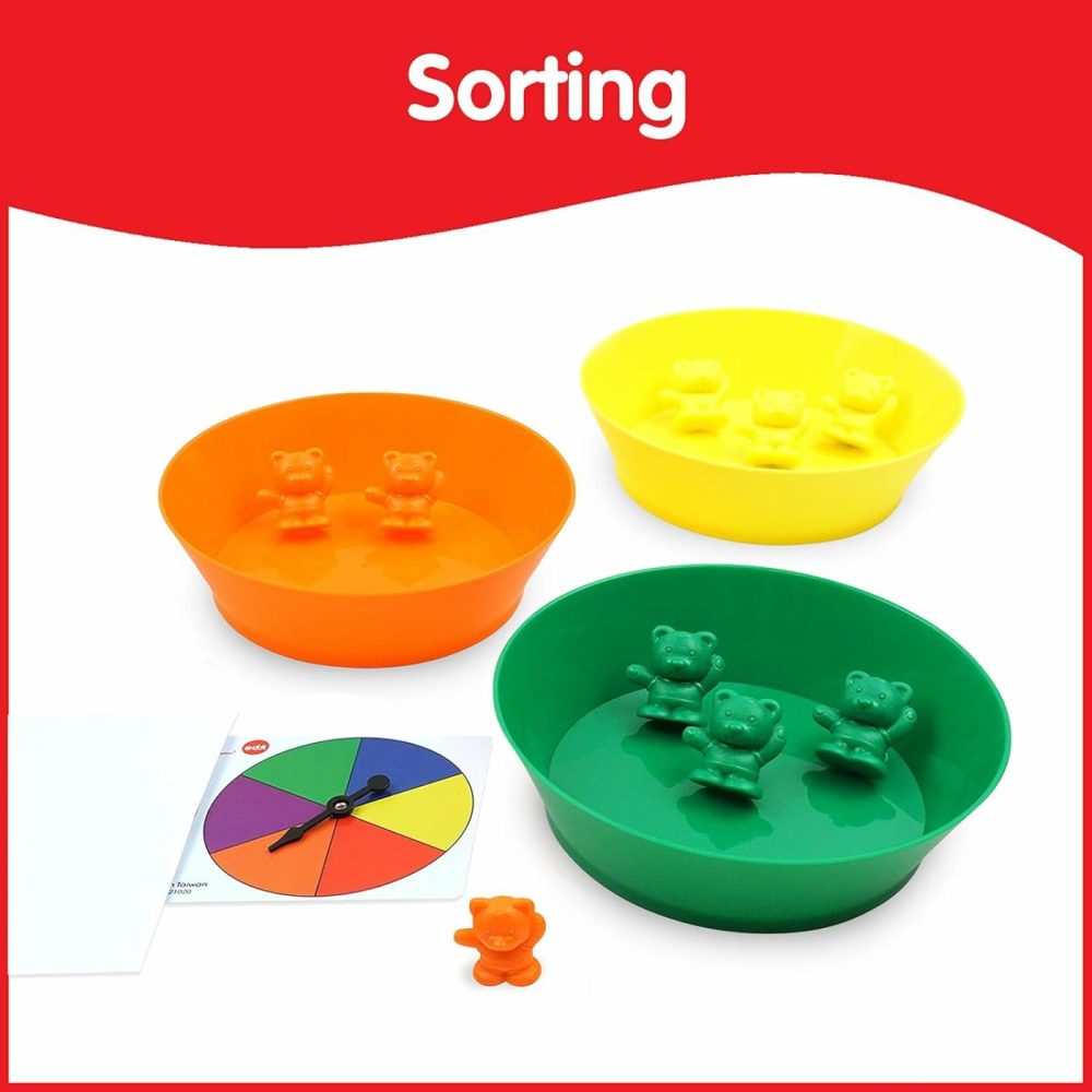 Counting Bears With Matching Bowls – Early Math Manipulatives – 68Pc Set – 60 Bear Counters  6 Bowls & 2 Game Spinners – Home Learning  |  Sorting & Stacking Toys All Toys Sorting & Stacking Toys