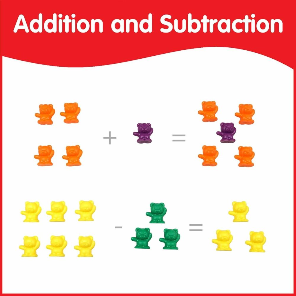 Counting Bears With Matching Bowls – Early Math Manipulatives – 68Pc Set – 60 Bear Counters  6 Bowls & 2 Game Spinners – Home Learning  |  Sorting & Stacking Toys All Toys Sorting & Stacking Toys