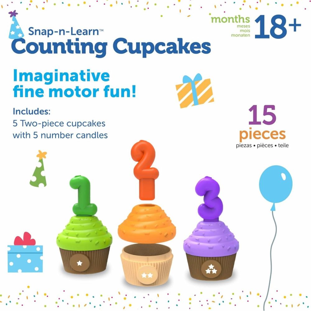 Counting Birthday Cupcakes – Educational Toys For Toddlers  Preschool Learning Activities For Kids Ages 18+ Months  Montessori Food Toys  |  Sorting & Stacking Toys All Toys Sorting & Stacking Toys