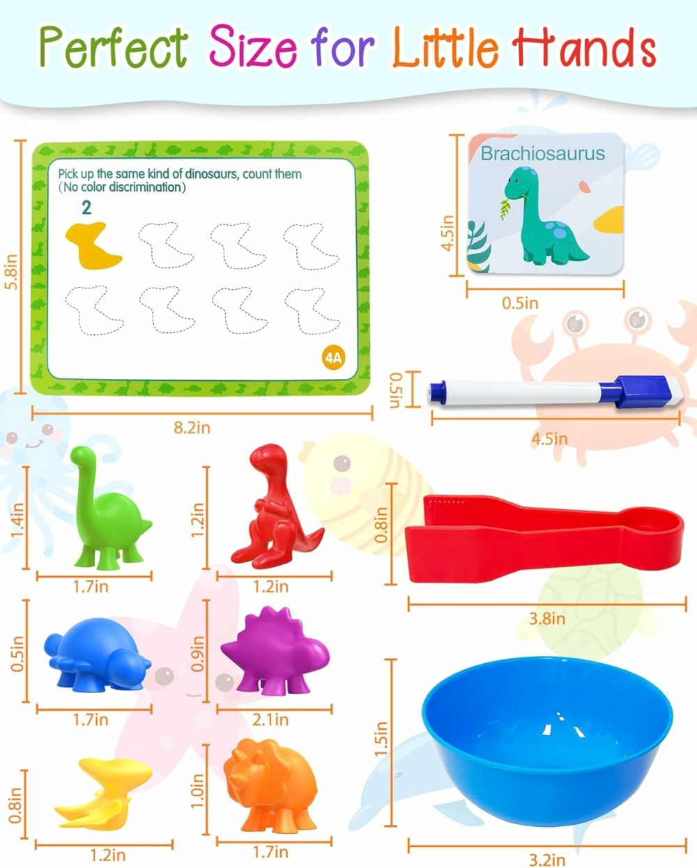 Counting Dinosaurs Montessori Toys For 3 4 5 Years Old Boys Girls  Math Manipulatives Preschool Learning Activities Kindergarten Gifts Sensory Toys For Toddler Ages 2-4  3-5  4-8  |  Sorting & Stacking Toys All Toys Sorting & Stacking Toys