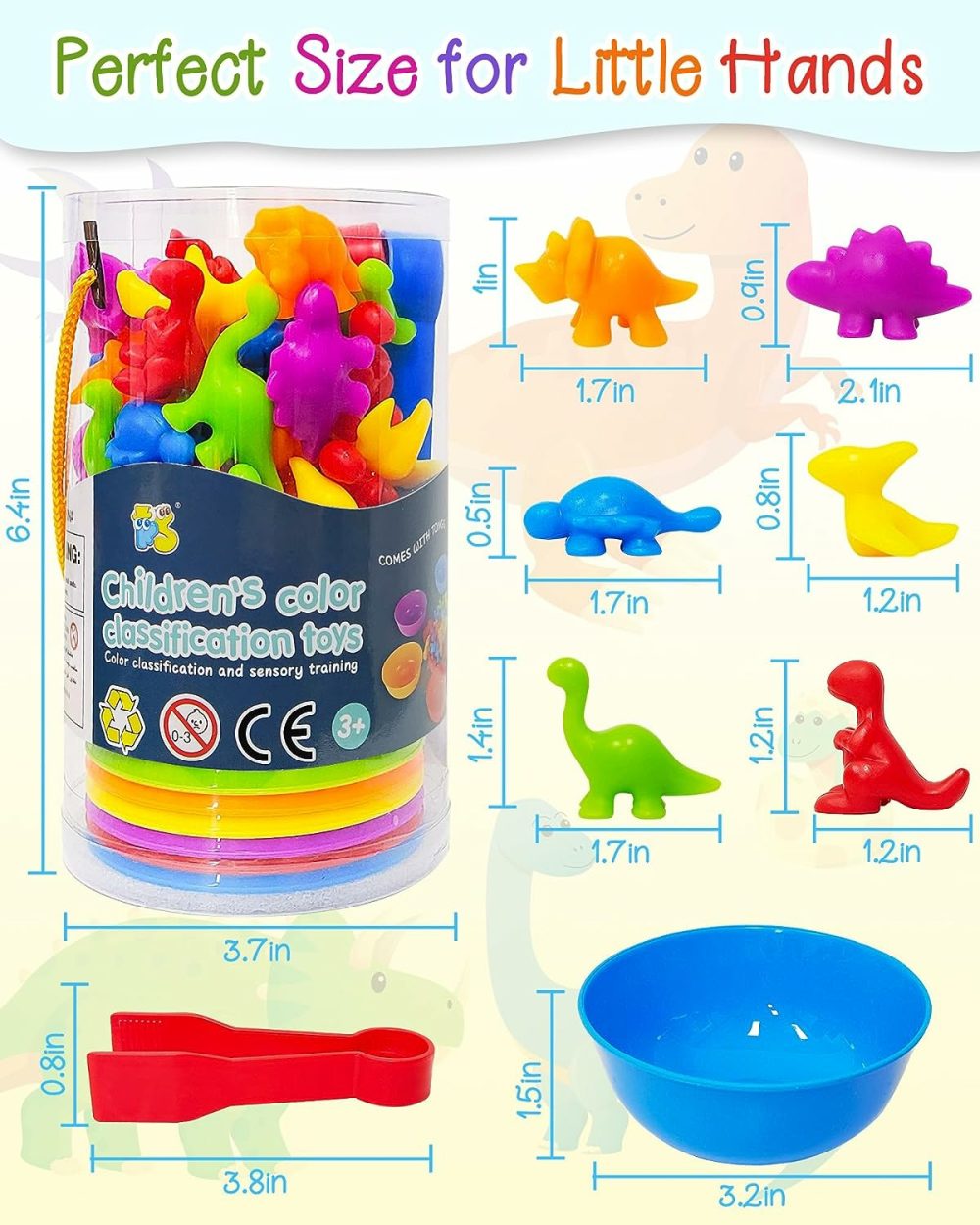 Counting Dinosaurs Montessori Toys For 3 4 5 Years Old Boys Girls  Toddler Preschool Learning Activities Toys For Kids Ages 2-4  3-5  4-8  Birthday Gifts Sensory Toys  |  Sorting & Stacking Toys All Toys Sorting & Stacking Toys