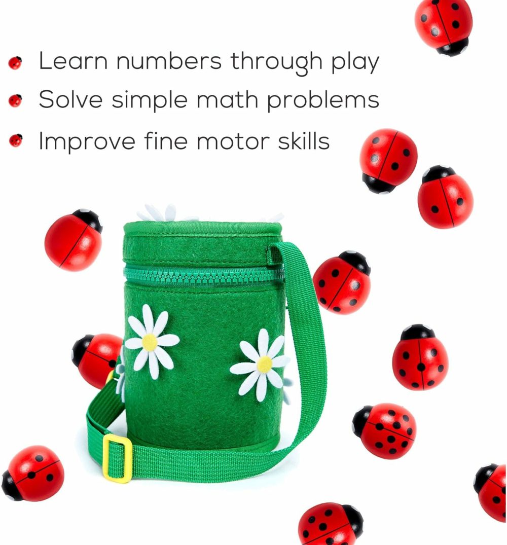 Counting Ladybugs – Montessori Wooden Counting Toy For Girls 3 4 5 Year Old – Ladybug Learning Toys For Toddlers – Preschool Kids Toys For Number Matching  Sorting & Fine Motor Skills – Lady Bug Gifts  |  Sorting & Stacking Toys All Toys Sorting & Stacking Toys