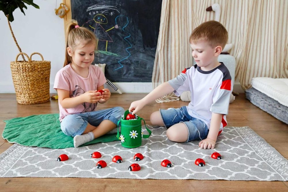 Counting Ladybugs – Montessori Wooden Counting Toy For Girls 3 4 5 Year Old – Ladybug Learning Toys For Toddlers – Preschool Kids Toys For Number Matching  Sorting & Fine Motor Skills – Lady Bug Gifts  |  Sorting & Stacking Toys All Toys Sorting & Stacking Toys