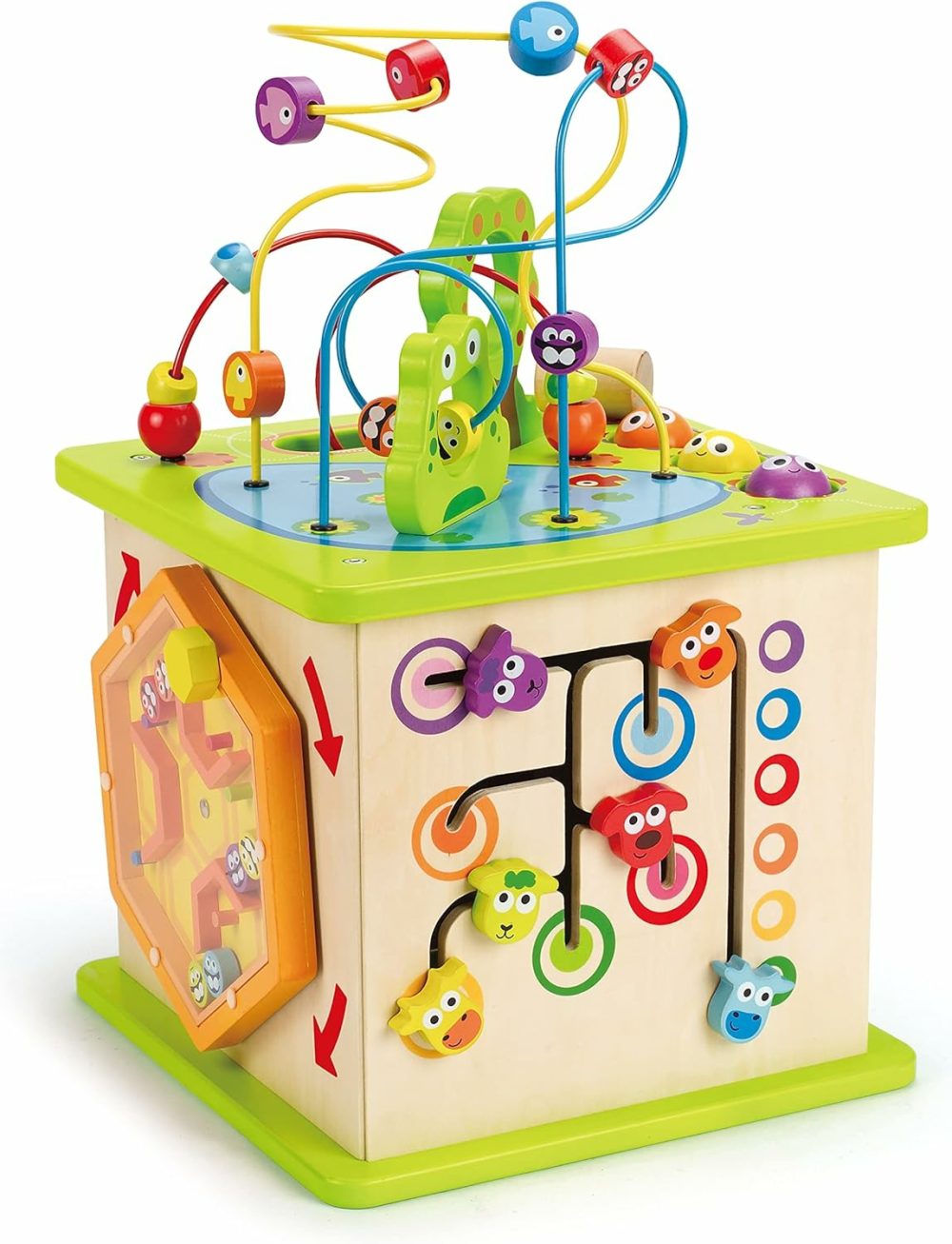 Country Critters Wooden Activity Play Cube By  | Wooden Learning Puzzle Toy For Toddlers  5-Sided Activity Center With Animal Friends  Shapes  Mazes  Wooden Balls  Shape Sorter Blocks And More  13.78 X 13.78 X 19.69 Inches  |  Activity Cubes Activity Cubes Activity Cubes