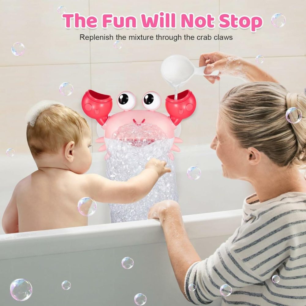 Crab Baby Bath Toys  Rechargeable Bath Bubble Machine For Toddlers  Automatic Shower Bathtub Bubble Maker With Music Bath Toys For Kids Boys Girls Birthday Gifts  |  Bath Toys All Toys Bath Toys