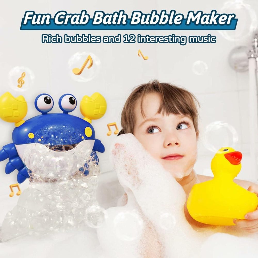 Crab Bath Bubble Maker For Bathtub  Baby Bath Toys For Toddlers 1-3  Bubble Machine For Babies  Bath Tub Toys Infants 3-6-12-18 Months  Boy Girl Bath Time Kids Shower Foam Toys Age 1-2-3-4-5-8  |  Bath Toys All Toys Bath Toys