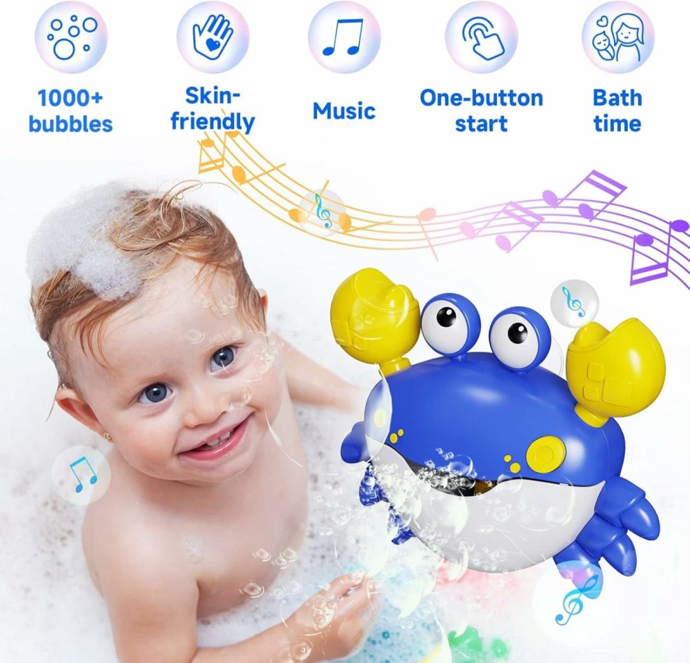 Crab Bath Toys: Bath Toys For Toddlers  Blow Bubbles And Plays 12 Children’s Songs  Sing-Along Bath Bubble Maker For Baby (Blue)  |  Bath Toys All Toys Bath Toys