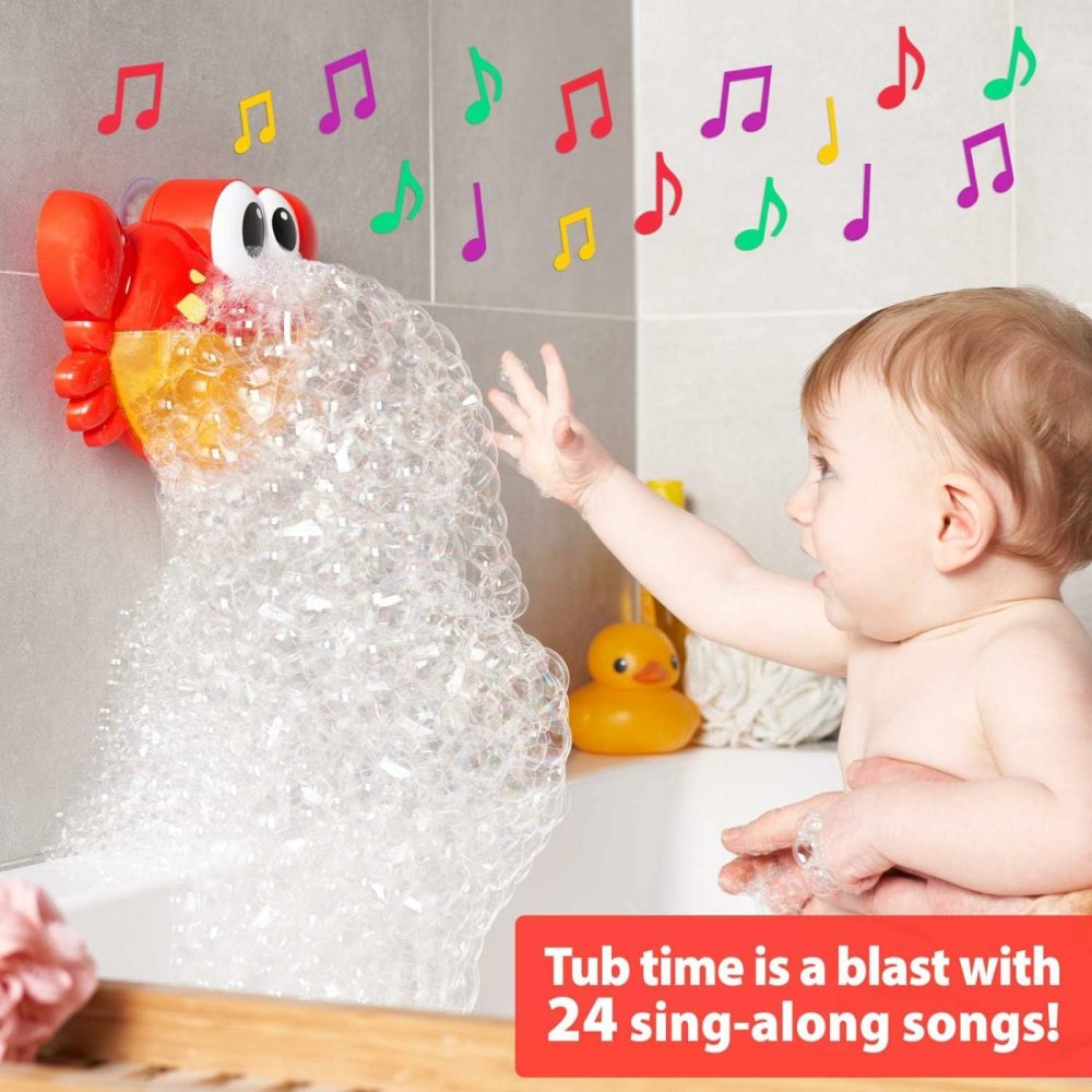 Crab Bubble Bath Maker For The Bathtub. Blows Bubbles And Plays 24 Children’s Songs – Baby  Kids Bath Toys Makes Great Gifts For Toddlers – Sing-Along Machine (Light-Red)  |  Bath Toys All Toys Bath Toys