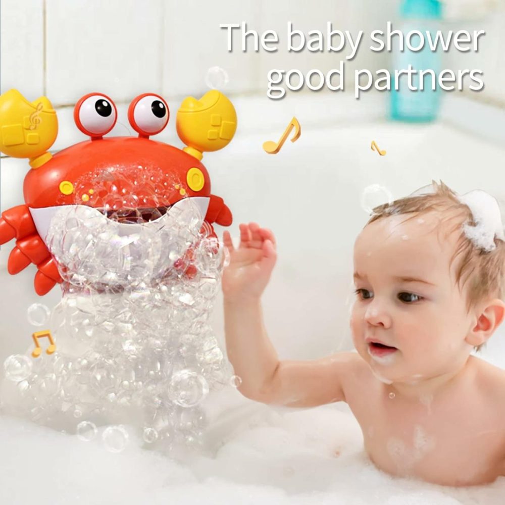 Crab Bubble Bath Maker For The Bathtub,Blows Bubbles And Plays 12 Children’s Songs,Sing-Along Bath Bubble Machine Baby  Toddler Kids Toys Makes Great Gifts For 3 Years Girl Boy (Red)  |  Bath Toys All Toys Bath Toys