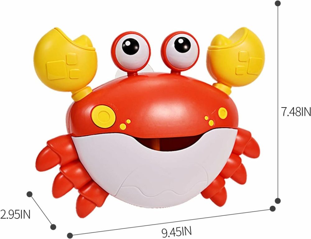 Crab Bubble Bath Maker For The Bathtub,Blows Bubbles And Plays 12 Children’s Songs,Sing-Along Bath Bubble Machine Baby  Toddler Kids Toys Makes Great Gifts For 3 Years Girl Boy (Red)  |  Bath Toys All Toys Bath Toys