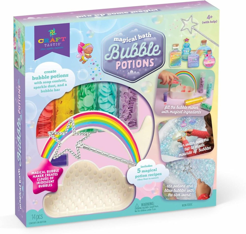 Craft-Tastic – Bath Bubble Potions Toy – Diy Bath Tub Water Table Craft – Make Magic Potions And Bubbles In The Bath – For Kids Ages 4 And Up With Help  |  Bath Toys All Toys Bath Toys