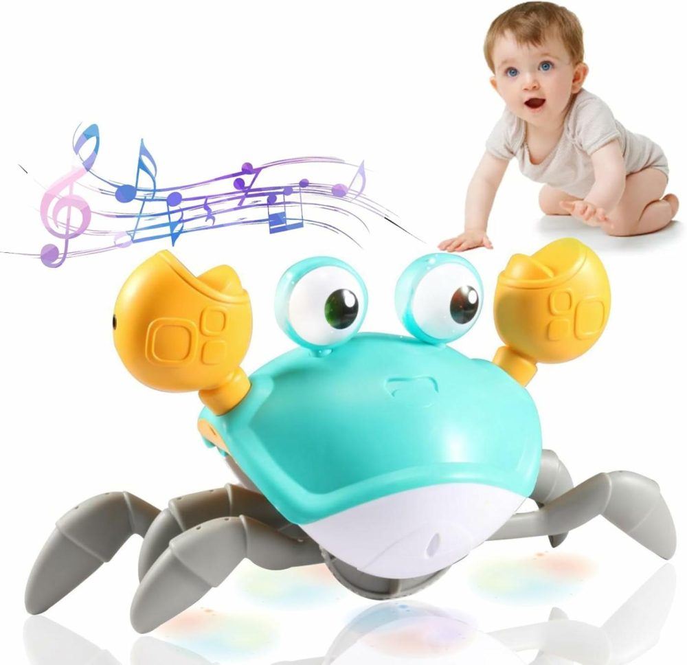 Crawling Crab Baby Toy – Infant Tummy Time Toys For 3-6 6-12 Learning Crawl 9-12 12-18 Toddler Babies Boy Crabby Toys 3 4 5 6 7 8 9 10 11 12 Walking 36 Months Music Dancing Birthday Gift  |  Musical Toys All Toys