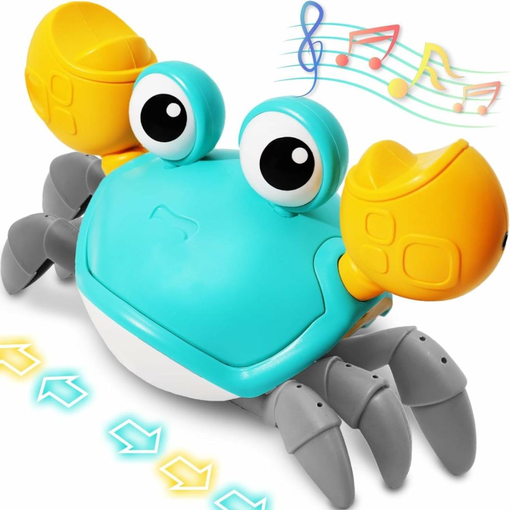 Crawling Crab Baby Toy  Interactive Walking Dancing Moving Crab Toy (Infrared Sensing) 3-6 6-12 Months  Toddler Learning Tummy Time Crab  Infant Music Sensory Birthday Gifts-Green-1  |  Musical Toys All Toys