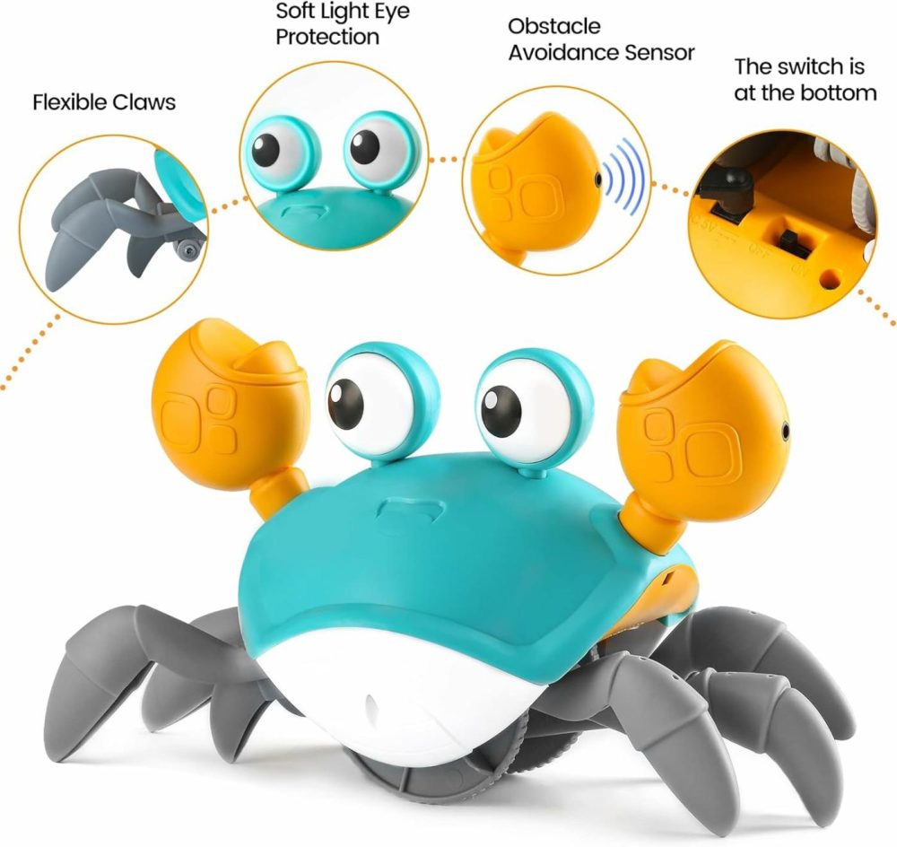 Crawling Crab Baby Toy: Tummy Time Toys For Infant 3 6 9 12 18 Months – Walking Dancing Crab For Toddler 1 2 3 4 Year Old – Music Birthday Gifts For Girls Boys 3-36 Months  |  Musical Toys All Toys