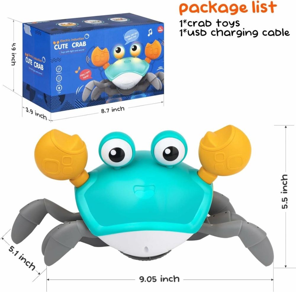 Crawling Crab Baby Toys Infant – Tumble Time Toy Gift Baby Boys And Girls 0-6 6-12 Learning To Crawl 9-12 12-18 Toddlers 36 Months Old Music Development Interactive Birthday Gift  |  Musical Toys All Toys