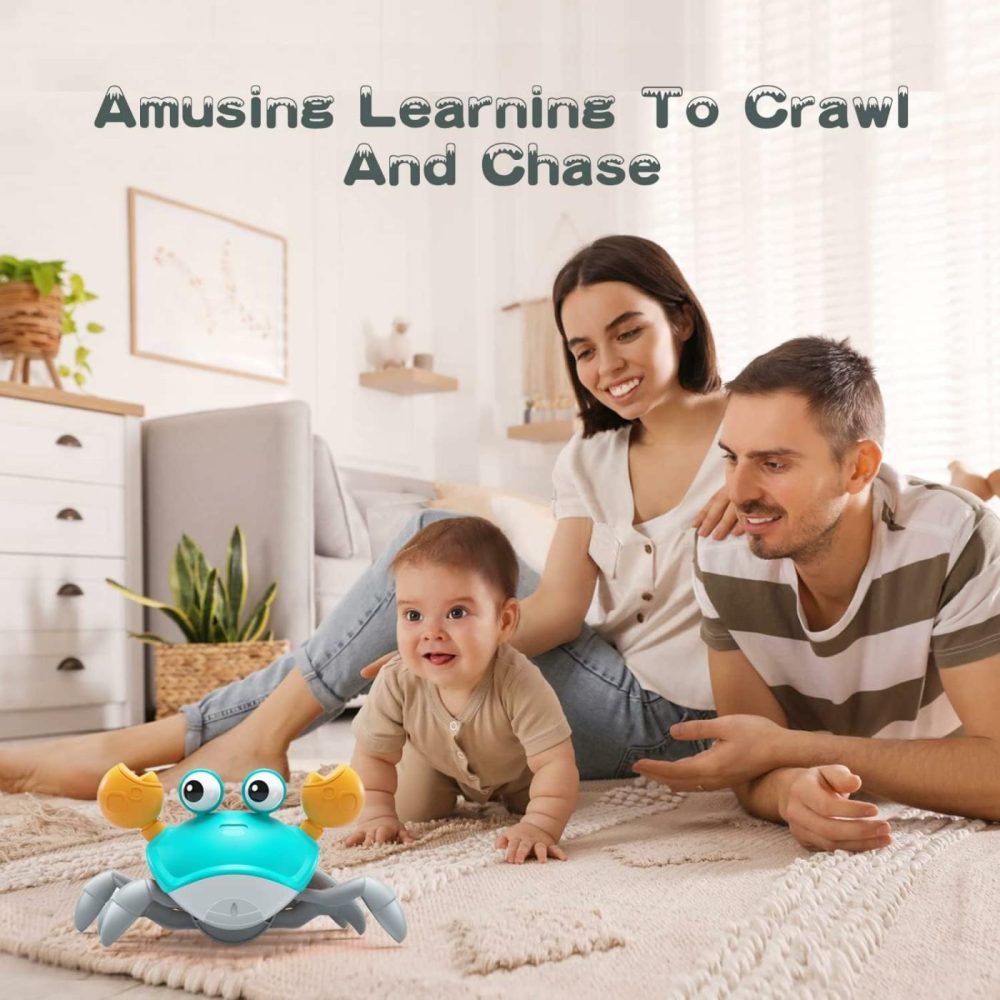 Crawling Crab Baby Toys Infant – Tummy Time Toy Gifts For 3 4 5 6 7 8 9 10 11 12 Boy Girl With Learning Crawl System Music For 0-6 6-12 12-18 36 Months Walking Toddler Birthday Gift(Green)  |  Musical Toys All Toys