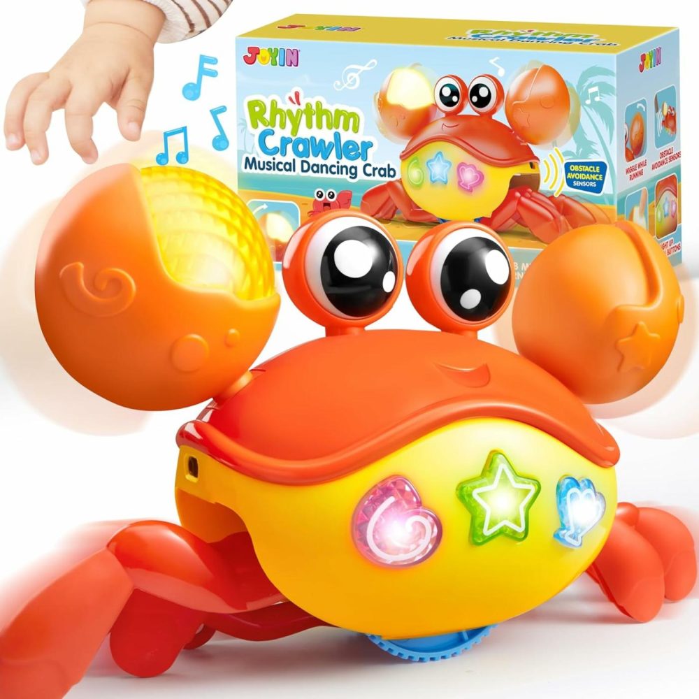 Crawling Crab Tummy Time Toy  Walking Crab Toys For Babies  Interactive Big Crab Toy With Intelligent Sensor  Lights Buttons  Dancing Crab Auto-Avoiding Obstacles  Gift For Toddlers  |  Musical Toys All Toys