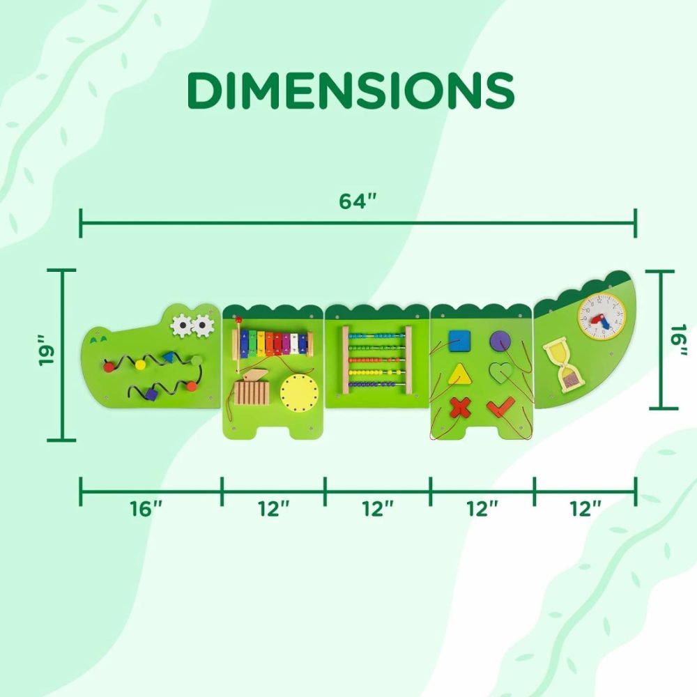 Crocodile Montessori Busy Board,Sensory Board,Educational Toys,Activity Cube,Wall Toys,Daycare Furniture,Playroom Furniture,Interactive Toys,Wooden Toys,Learning Toys,Boys And Girls 6 M+  |  Activity Cubes Activity Cubes Activity Cubes