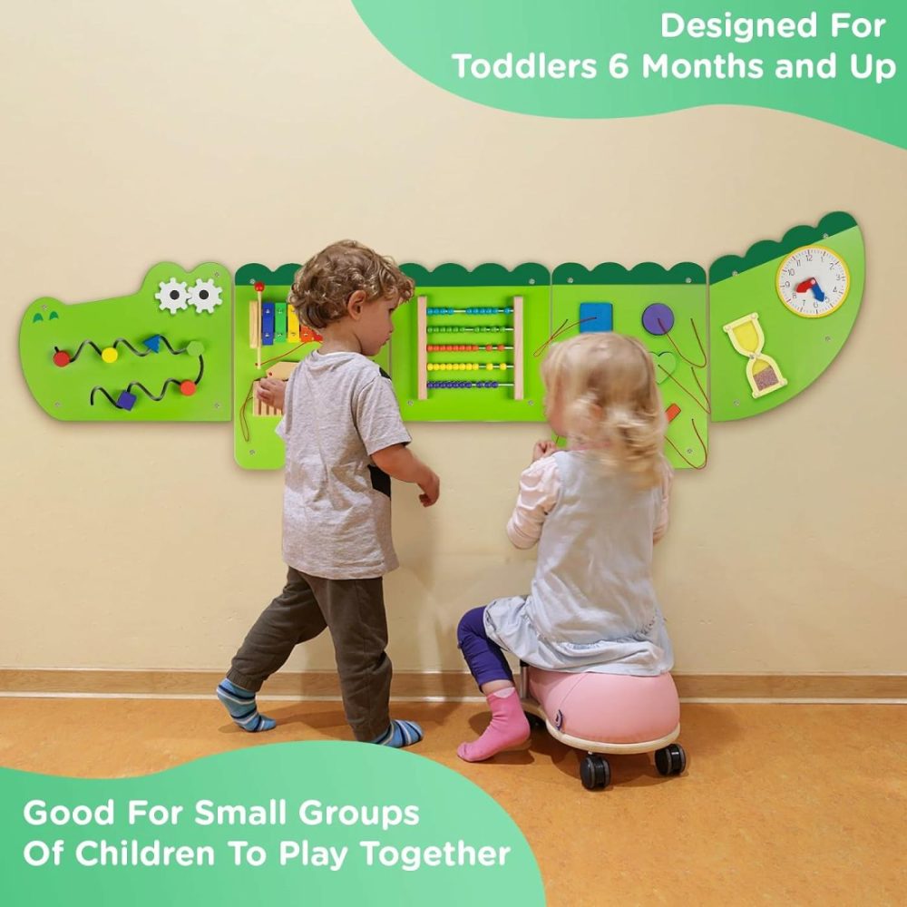 Crocodile Montessori Busy Board,Sensory Board,Educational Toys,Activity Cube,Wall Toys,Daycare Furniture,Playroom Furniture,Interactive Toys,Wooden Toys,Learning Toys,Boys And Girls 6 M+  |  Activity Cubes Activity Cubes Activity Cubes