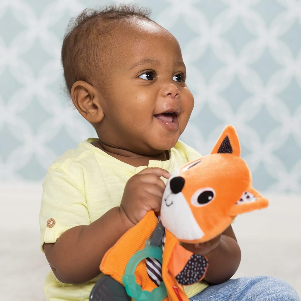 Cuddly Teether  Fox Character  3 Textured Teething Places To Soothe Sore Gums  Bpa-Free Silicone  Soft Fabric Textures To Explore  Crinkle Sounds To Discover  For Babies 0M+  |  Teethers All Toys Fox