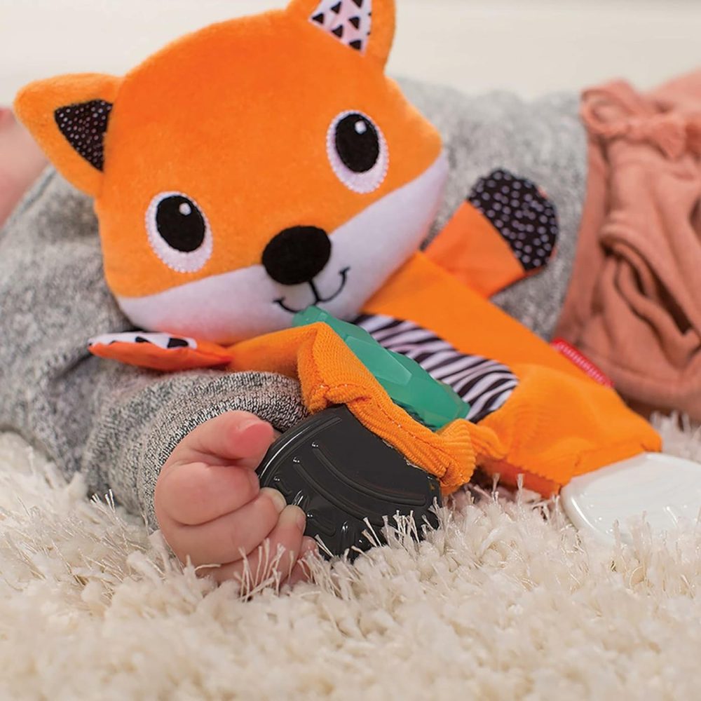 Cuddly Teether  Fox Character  3 Textured Teething Places To Soothe Sore Gums  Bpa-Free Silicone  Soft Fabric Textures To Explore  Crinkle Sounds To Discover  For Babies 0M+  |  Teethers All Toys Fox