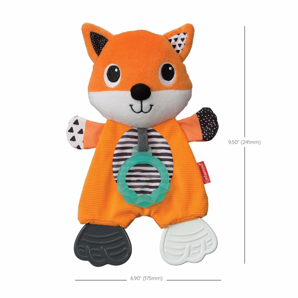 Cuddly Teether  Fox Character  3 Textured Teething Places To Soothe Sore Gums  Bpa-Free Silicone  Soft Fabric Textures To Explore  Crinkle Sounds To Discover  For Babies 0M+  |  Teethers All Toys Fox