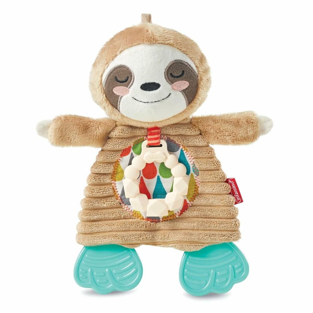 Cuddly Teether  Sleepy Sloth Character  3 Textured Teething Places To Soothe Sore Gums  Bpa-Free Silicone  Soft Fabric Textures To Explore  Crinkle Sounds To Discover  For Babies 0M+  |  Teethers All Toys Multi