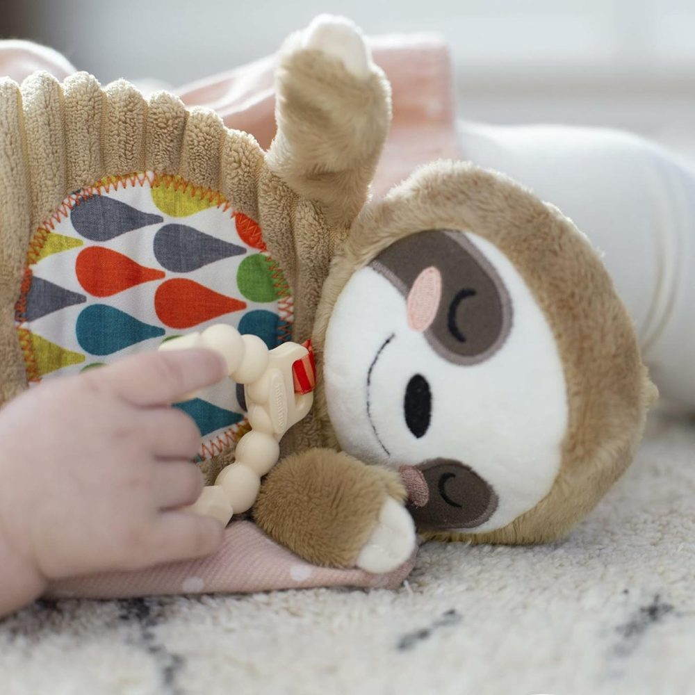 Cuddly Teether  Sleepy Sloth Character  3 Textured Teething Places To Soothe Sore Gums  Bpa-Free Silicone  Soft Fabric Textures To Explore  Crinkle Sounds To Discover  For Babies 0M+  |  Teethers All Toys Multi