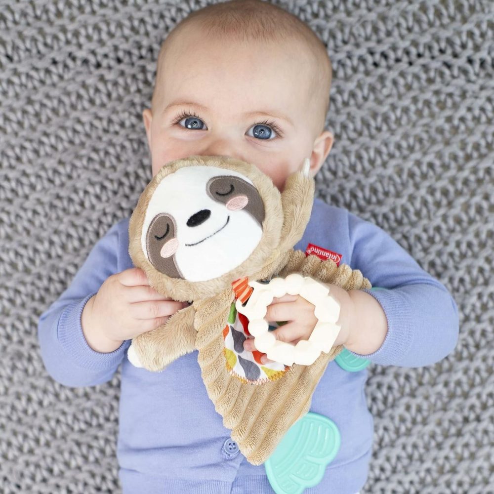 Cuddly Teether  Sleepy Sloth Character  3 Textured Teething Places To Soothe Sore Gums  Bpa-Free Silicone  Soft Fabric Textures To Explore  Crinkle Sounds To Discover  For Babies 0M+  |  Teethers All Toys Multi