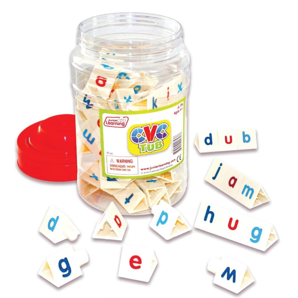 Cvc Tri-Blocks Tub  90 Blocks  Ages 4-5  Phonemic Awareness  Pre K-1  White  |  Sorting & Stacking Toys All Toys Sorting & Stacking Toys