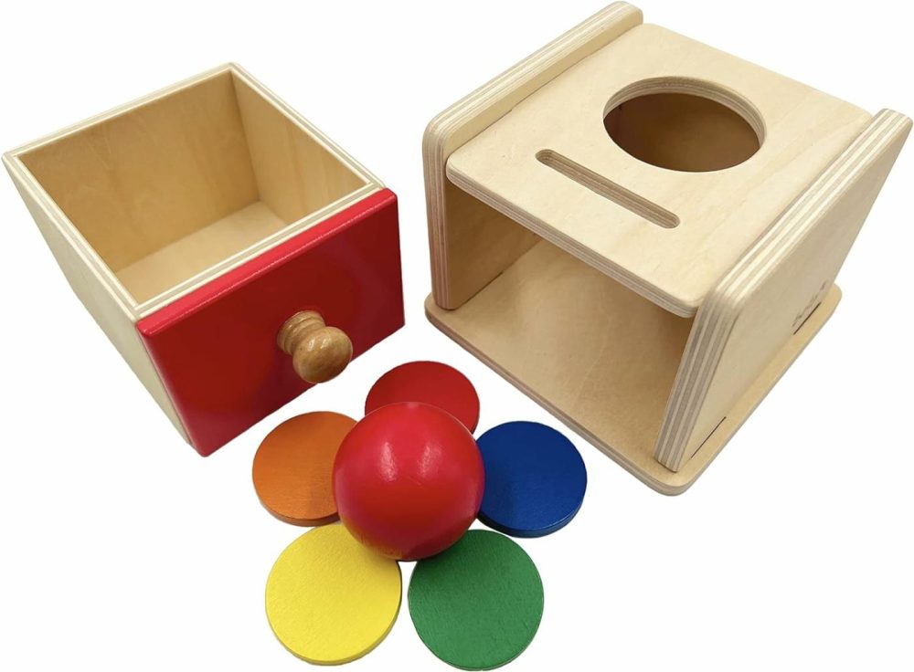 Dailyfunn Montessori Toys Coin&Ball 2-In-1 Drop Box Object Permanence Box For Infant Baby Preschooler 6-24 Months  |  Sorting & Stacking Toys All Toys Sorting & Stacking Toys