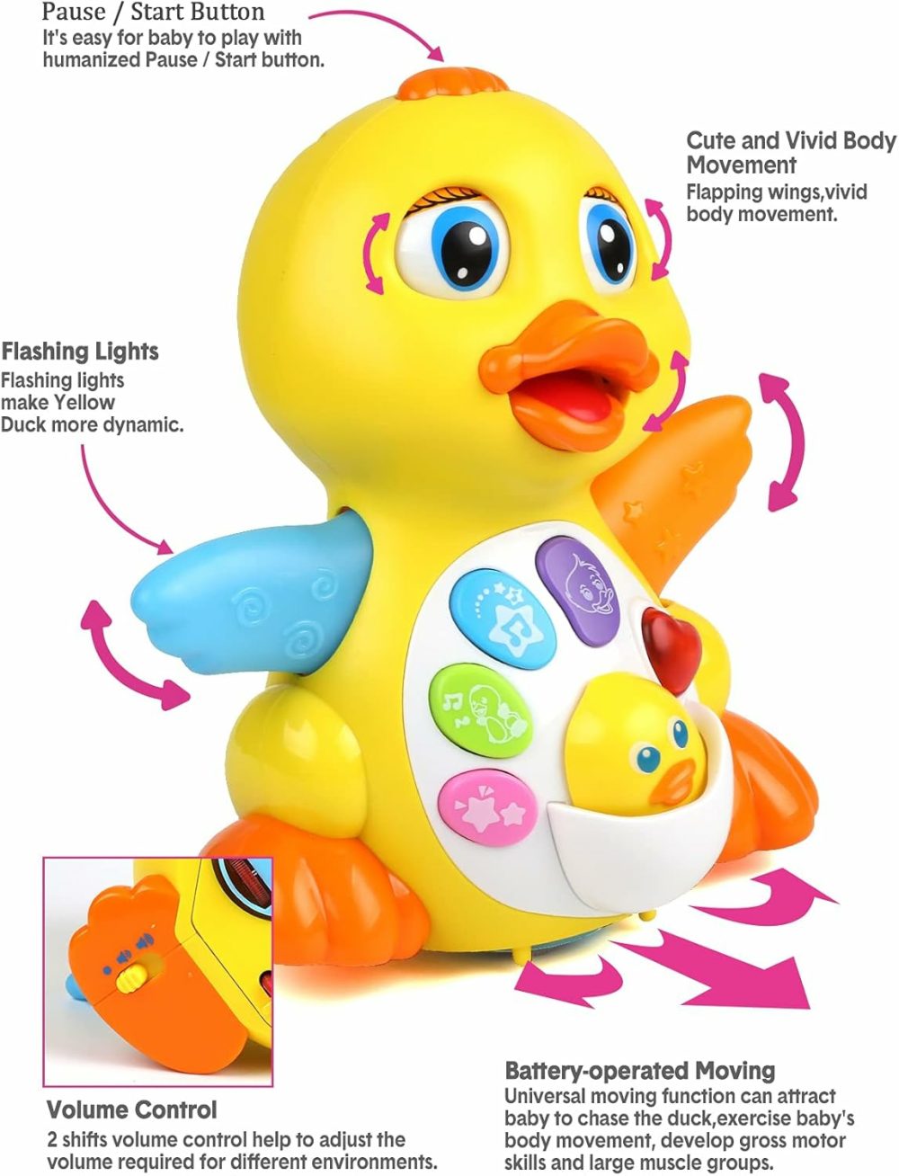 Dancing And Singing Musical Duck Toys For Toddlers  Infant And Baby Educational Learning Toys With Music And Lights Gifts For 18 Months Girls Boys Kids  |  Musical Toys All Toys