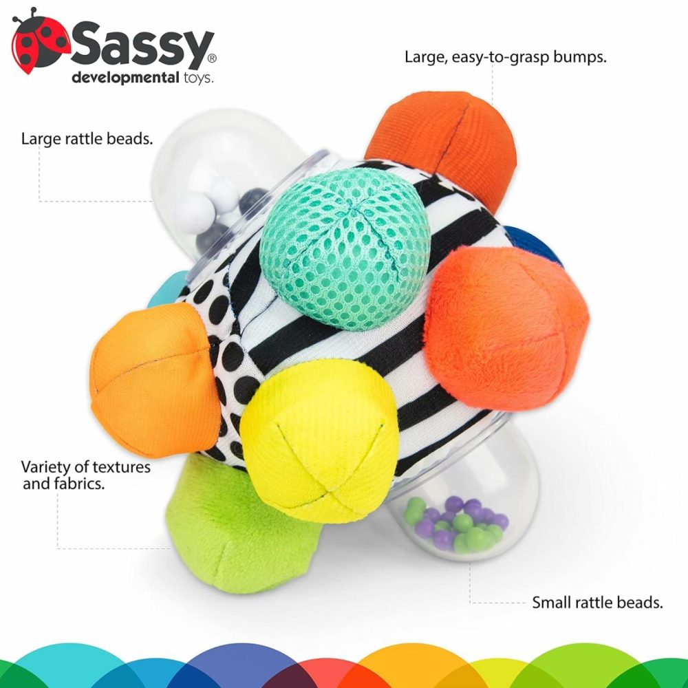 Developmental Bumpy Ball  Easy To Grasp Bumps Help Develop Motor Skills  Ages 6+ Months  |  Rattles & Plush Rings All Toys Multi-Color