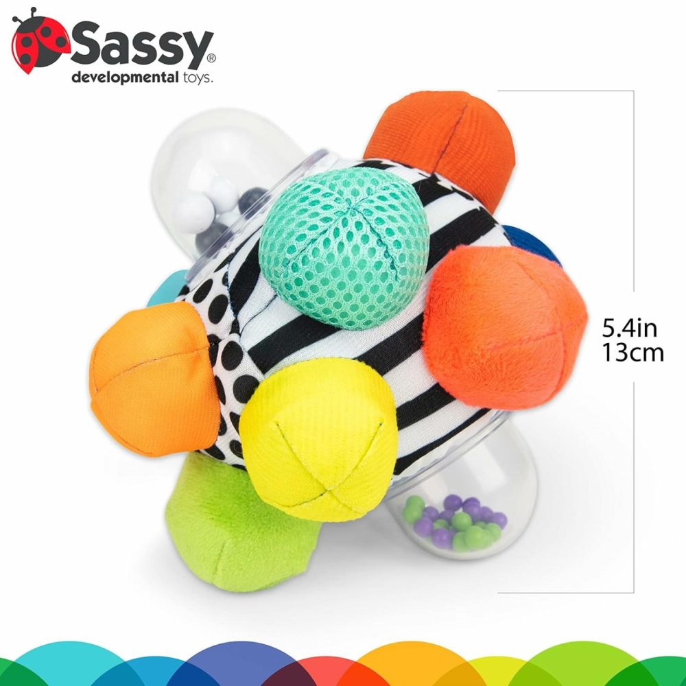 Developmental Bumpy Ball  Easy To Grasp Bumps Help Develop Motor Skills  Ages 6+ Months  |  Rattles & Plush Rings All Toys Multi-Color