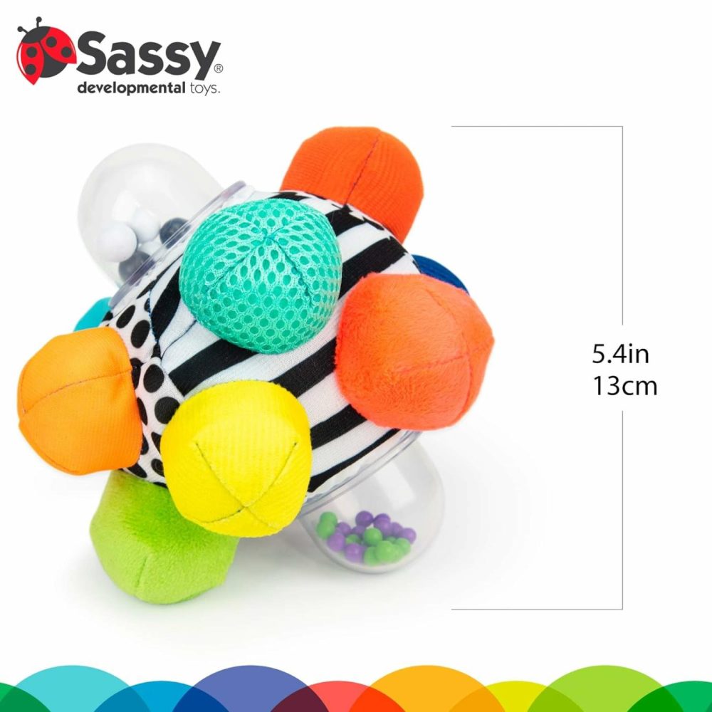 Developmental Bumpy Ball  Easy To Grasp Bumps Help Develop Motor Skills  Ages 6+ Months  |  Rattles & Plush Rings All Toys Multi-Color