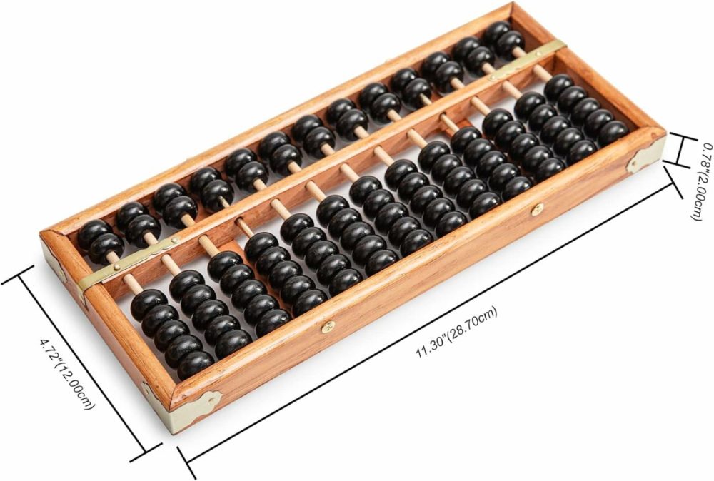 Digital Standard Abacus-28.5Cm-Professional 13-Column Soroban Calculator (Functional And Educational Tool) Vintage-Style Chinese Wooden Abacus.  |  Abacuses Abacuses Abacuses