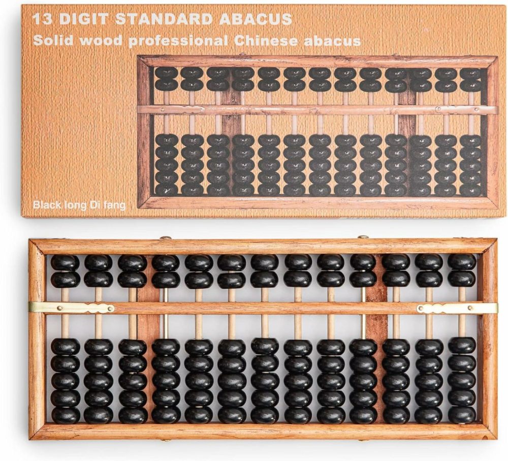 Digital Standard Abacus-28.5Cm-Professional 13-Column Soroban Calculator (Functional And Educational Tool) Vintage-Style Chinese Wooden Abacus.  |  Abacuses Abacuses Abacuses