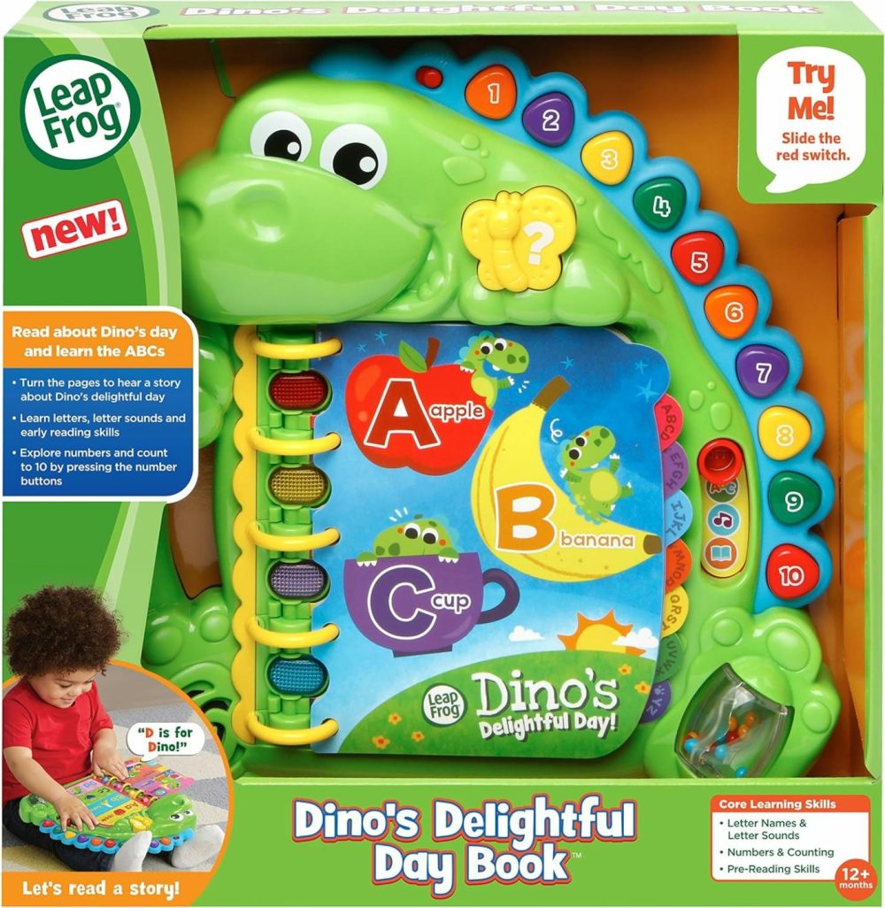 Dino’s Delightful Day Alphabet Book  Green  |  Musical Toys All Toys