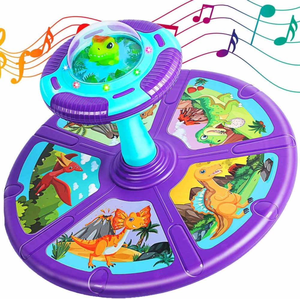 Dinosaur Sit And Spin Toys For Toddlers 2-4 With Flash Light And Music  360° Spinning Seat Toy  Birthday Gift For Toddlers 1-3  |  Musical Toys All Toys