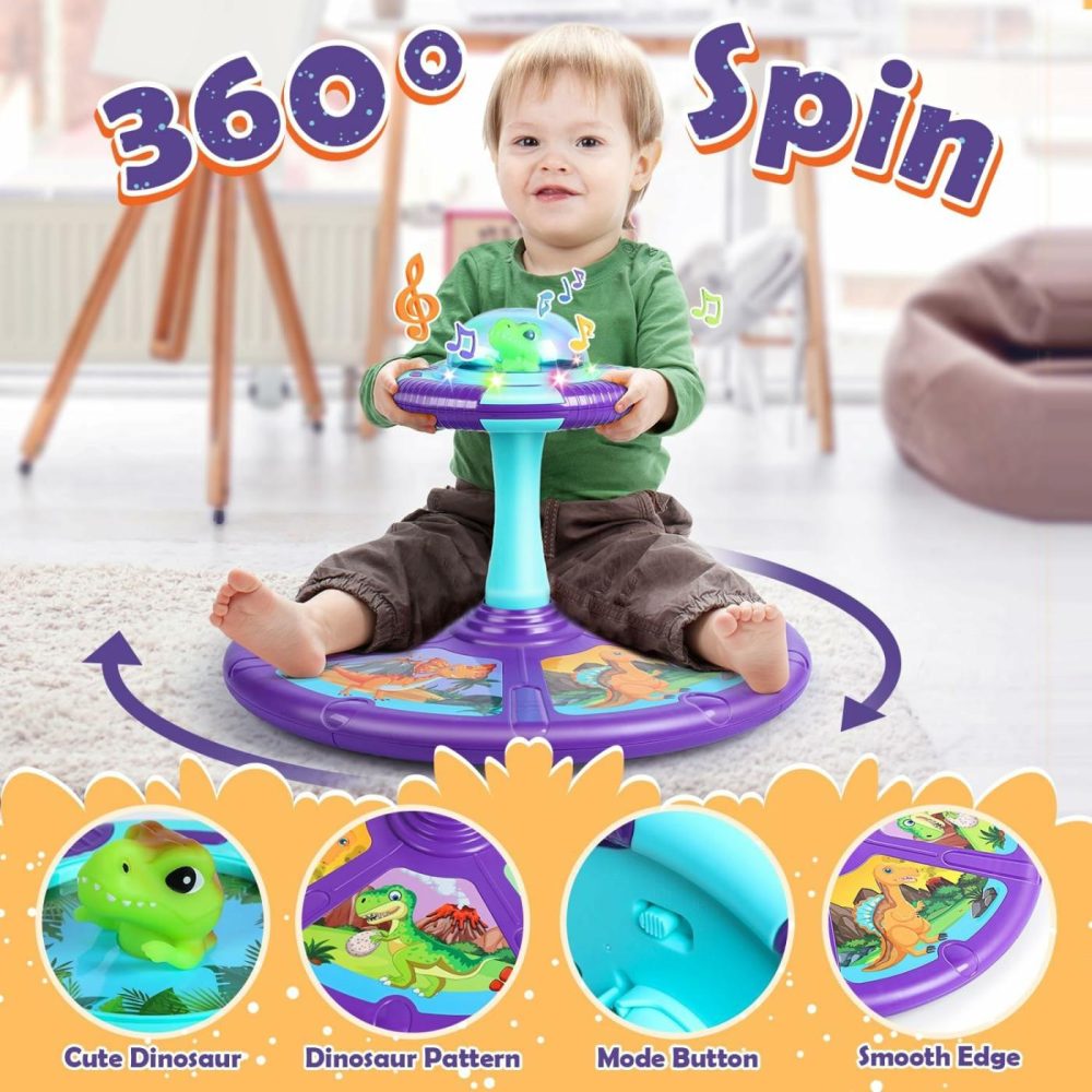 Dinosaur Sit And Spin Toys For Toddlers 2-4 With Flash Light And Music  360° Spinning Seat Toy  Birthday Gift For Toddlers 1-3  |  Musical Toys All Toys