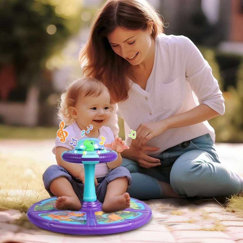 Dinosaur Sit And Spin Toys For Toddlers 2-4 With Flash Light And Music  360° Spinning Seat Toy  Birthday Gift For Toddlers 1-3  |  Musical Toys All Toys