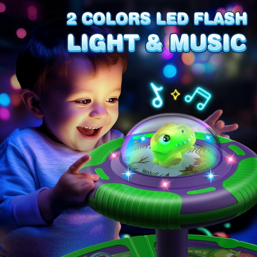 Dinosaur Sit And Spin Toys For Toddlers Boys 1 2 3 Years Old  Birthday Gift For Boys Age 2-4 With Led Lights & Music  360° Spin  |  Musical Toys All Toys Multicolour