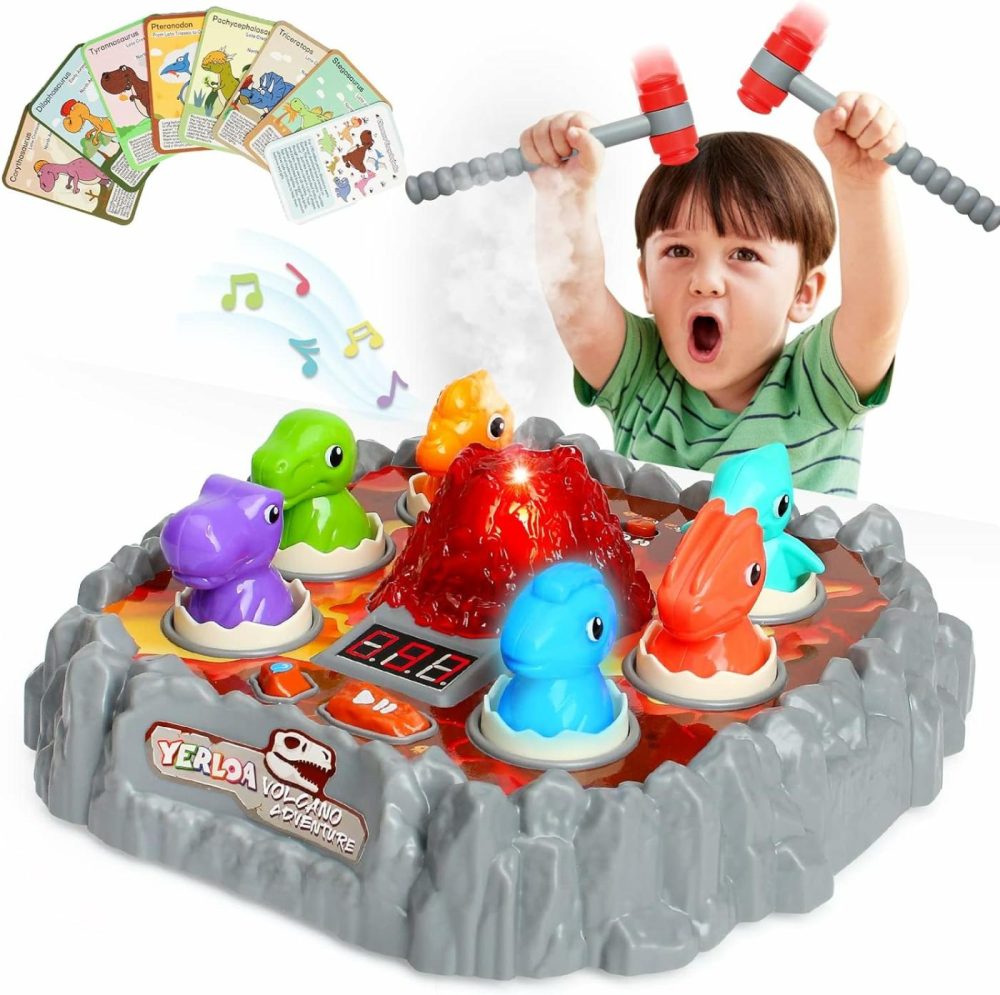 Dinosaur Toys For Kids 3-5  Toddler Toys Ages 2-4 Dino Volcano Whack A Mole Game With 2 Hammers  Musical Spray Light Up Learning Outdoor Preschool Birthday Gift For 2 3 4 5 6 Year Old Boy Girl  |  Hammering & Pounding Toys All Toys Hammering & Pounding Toys