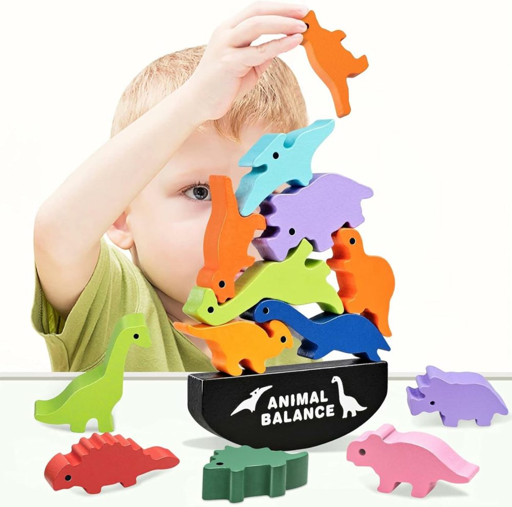 Dinosaur Toys For Kids 3-5 Year Old Boys Gifts  Wooden Stacking Toddler Toys For 2 3 4 5 6 Year Old Boys Toys  Montessori Learning Toys Age 2-6 Year Old Boys Christmas & Birthday Gifts!  |  Sorting & Stacking Toys All Toys Sorting & Stacking Toys