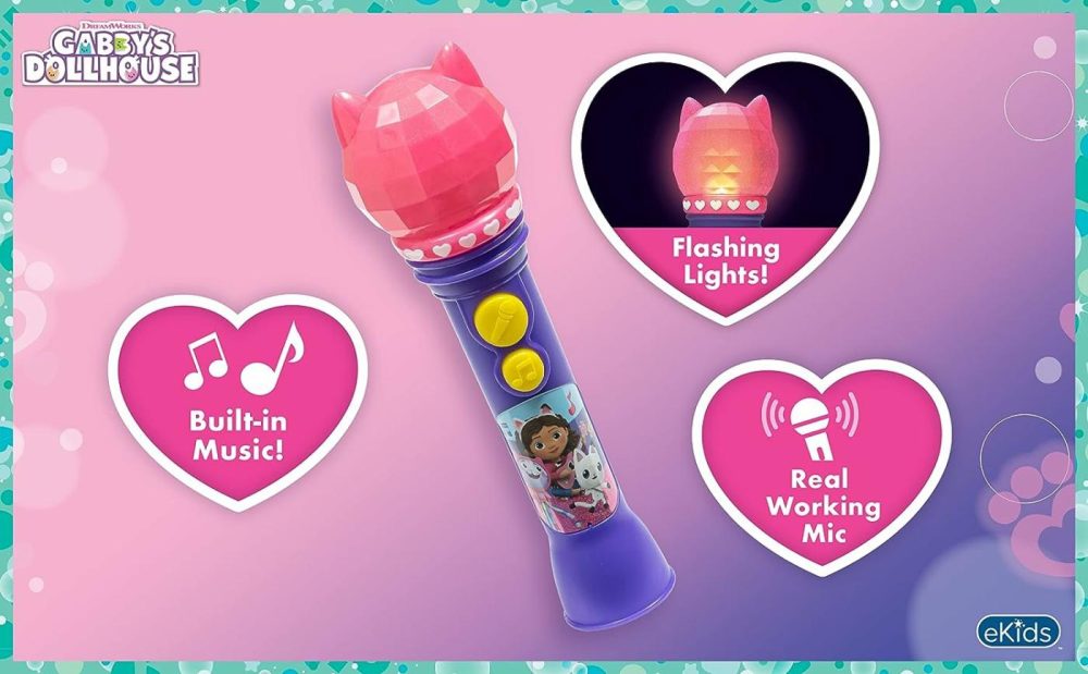 Dreamworks Gabby’s Dollhouse Toy Microphone For Kids  Musical Toy For Girls With Built-In Song  Kids Microphone Designed For Ages 3 And Up  |  Musical Toys All Toys Purple