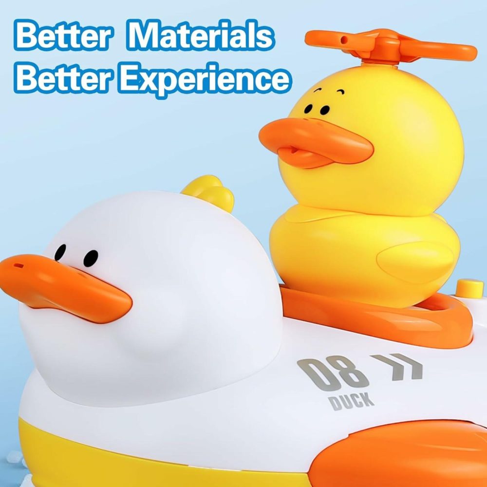 Duck Bath Toys For Toddlers 1-3  Baby Electric Bathtub Water Spray Toy  Infant Fun Bathtime W/ 4 Shower Head Wind Up Swim Duck  Babies Pool Gift 12 18 Month 1 2 3 4 Year Old Kid Boy Girl  |  Bath Toys All Toys Bath Toys