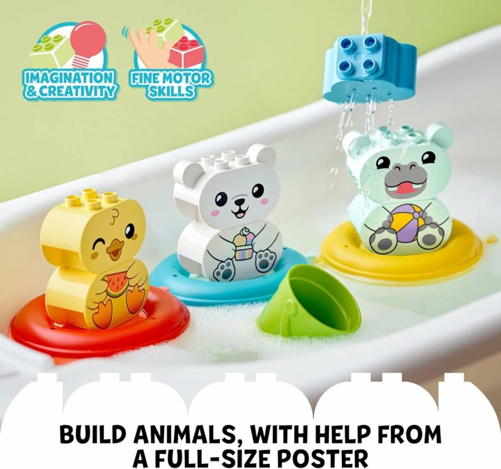 Duplo 10965 – Bath Time Fun  Floating Animal Train Bathtub Water Toy For Babies And Toddlers 1.5-3 Years Old With Duck  Hippo  And Polar Bear  Easy To Clean  Great Tub Float Toy For Kids  |  Bath Toys All Toys Bath Toys