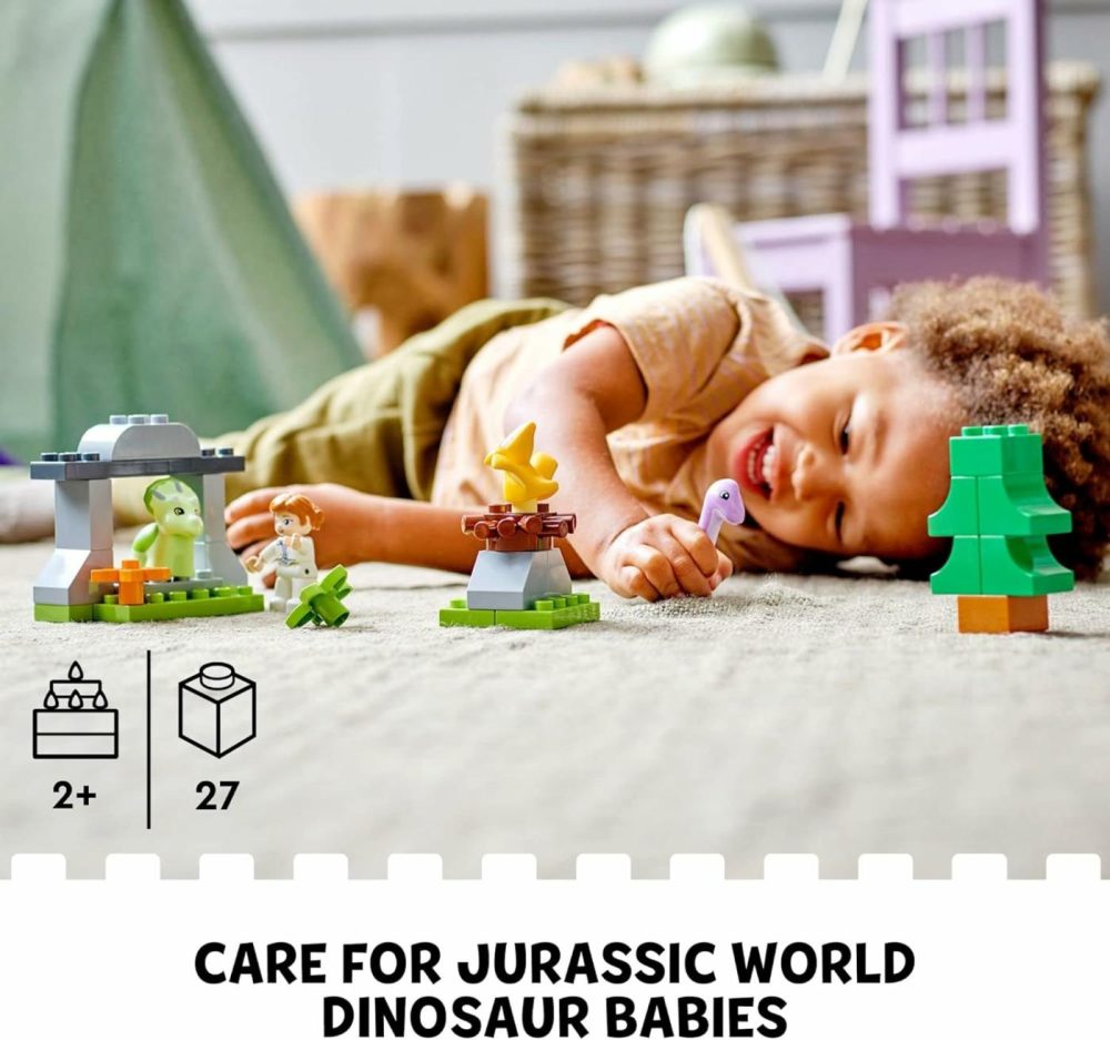 Duplo Jurassic World Dinosaur Nursery Toys 10938 – Featuring Baby Triceratops Figure  Dino Learning Toy For Toddlers  Large Bricks Set  Great Animal Playset Gift For Girls & Boys Age 2 Plus  |  Sorting & Stacking Toys All Toys Multicolor