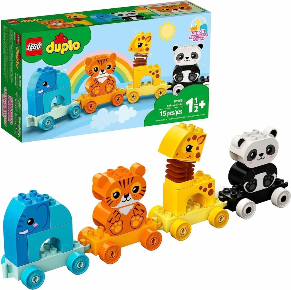 Duplo My First Animal Train 10955  Toys For Toddlers And Kids 1.5-3 Years Old With Elephant  Tiger  Panda And Giraffe Figures  Learning Toy  |  Sorting & Stacking Toys All Toys Multicolor